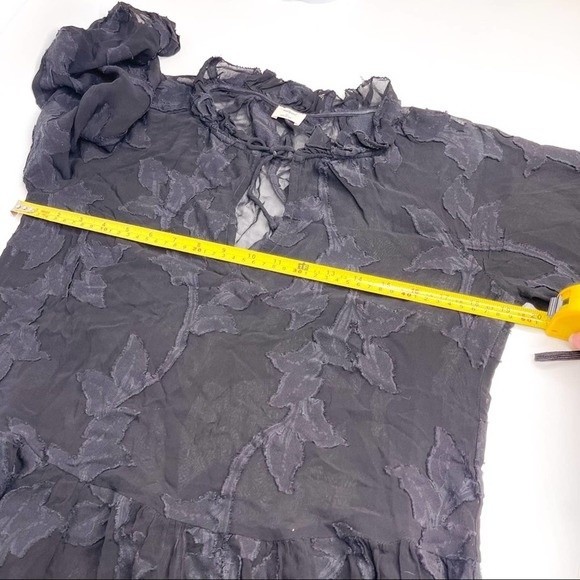 Wilfred Black Sheer Floral Appliqué Lace Babydoll Dress Size XS - Picture 9 of 9